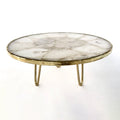 White Crystal Agate Cake Stand/Centerpiece/Display Stand/Tray 10" Round