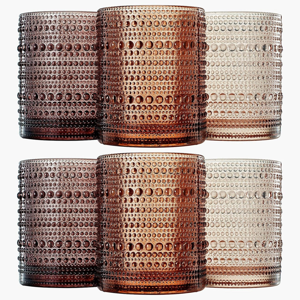 Hobnail Drinking Glasses Venus Colors Beaded Tumbler Drinking Glasses Set Set Of 6