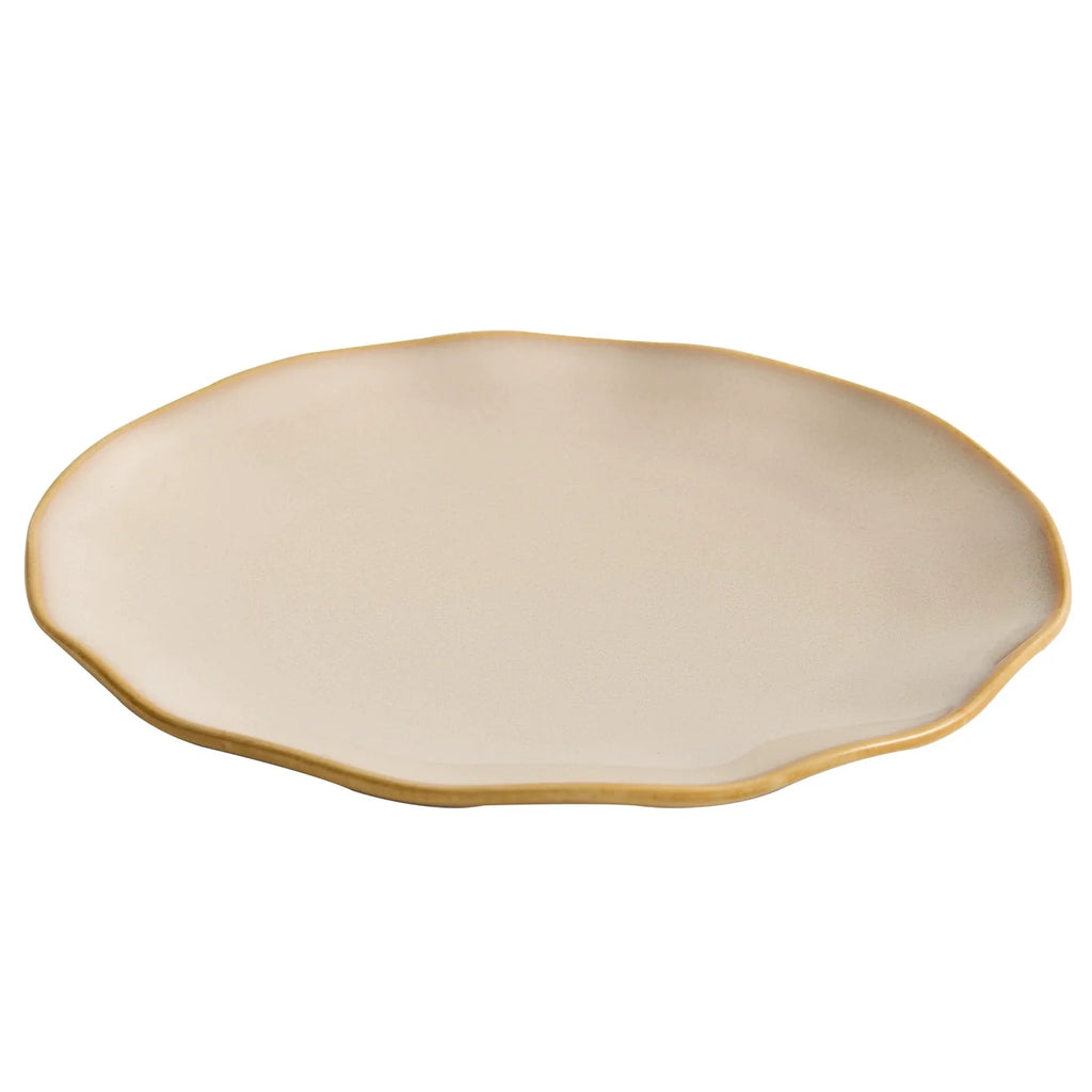 Artisanal Wavy-Edge Kiln-Glazed Shallow Plate – Horizon Series