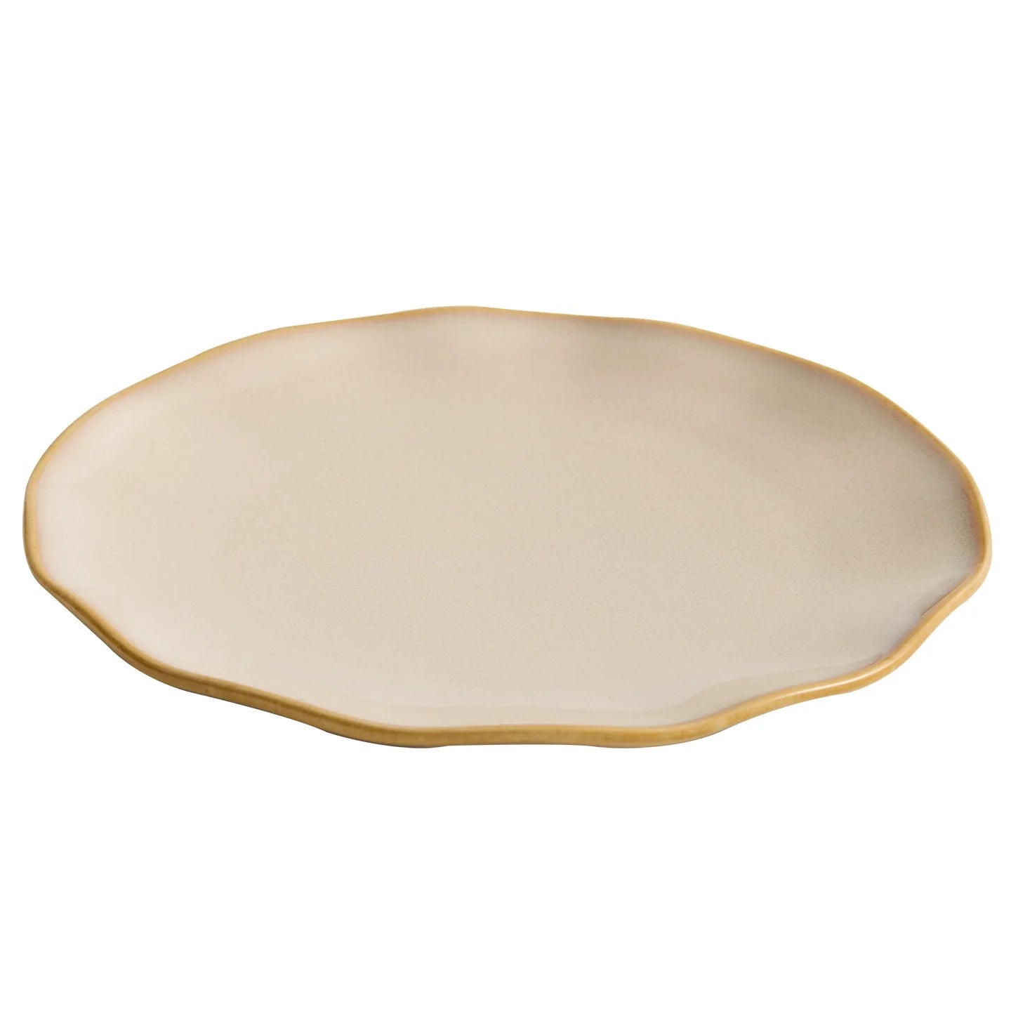 Artisanal Wavy-Edge Kiln-Glazed Shallow Plate – Horizon Series