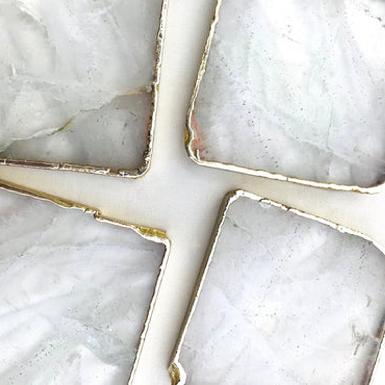 Clear Quartz Natural Edge Coasters – Set of 4