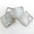 Clear Quartz Natural Edge Coasters – Set of 4