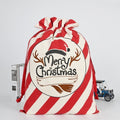 NNEDSZ Large Christmas XMAS Hessian Santa Sack Stocking Bag Reindeer Children Gifts Bag, Red - Merry Xmas w Antler-0