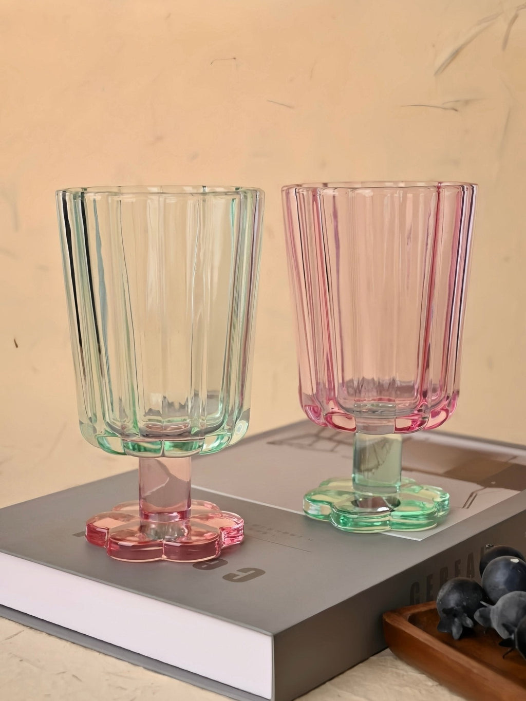 Hand Blown Petal Goblets - Cute Whimsical Colored Wine Glasses