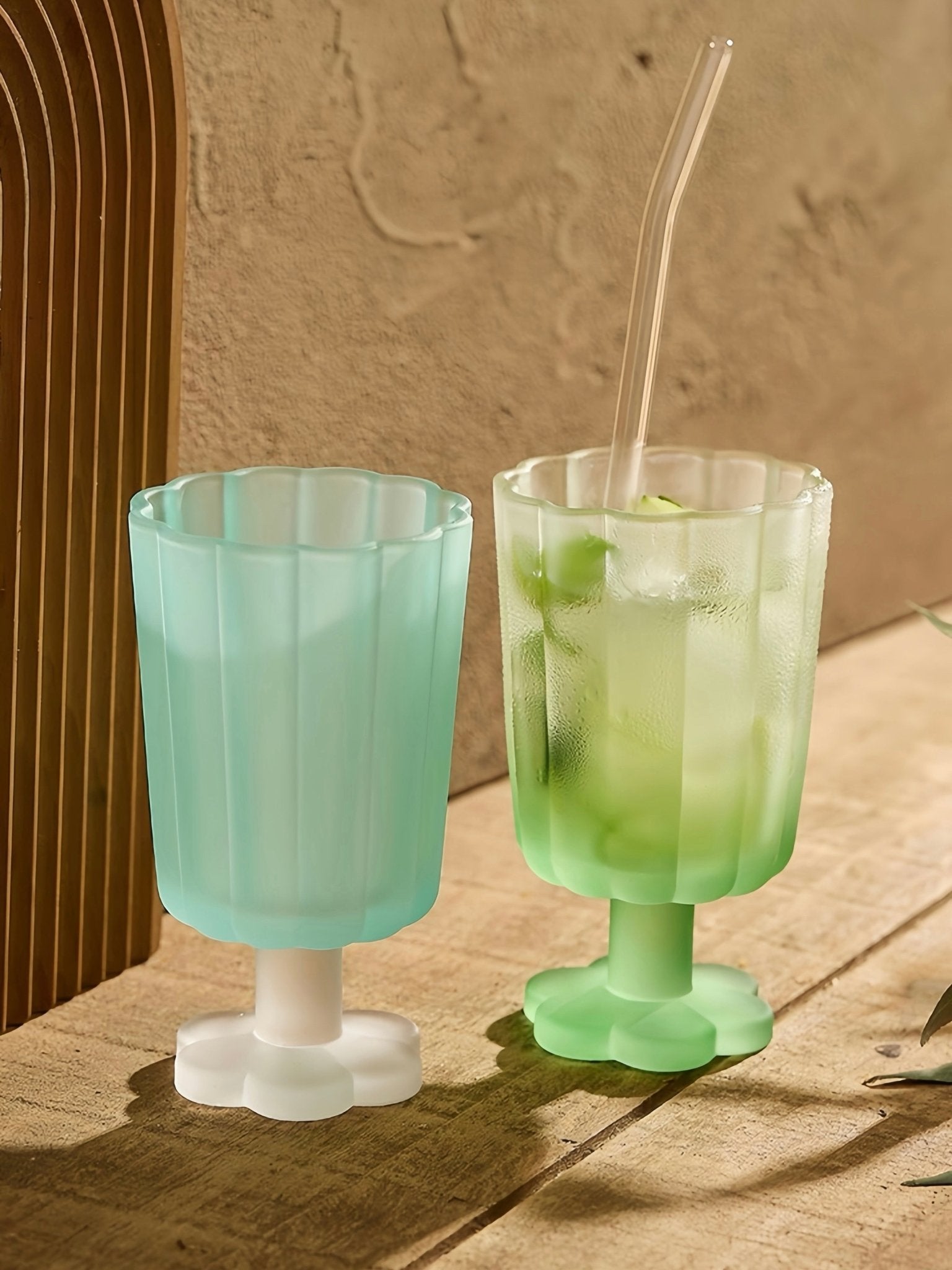 Hand Blown Petal Goblets - Cute Whimsical Colored Wine Glasses